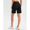 G Gradual Women’s 9″ Bermuda Long Shorts with Zipper Pockets(Black)