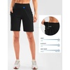 G Gradual Women’s 9″ Bermuda Long Shorts with Zipper Pockets(Black)