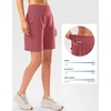 G Gradual Women’s 9″ Bermuda Long Shorts with Zipper Pockets(Briar Rose)