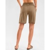 G Gradual Women’s 9″ Bermuda Long Shorts with Zipper Pockets(Bronze Green)