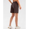 G Gradual Women’s 9″ Bermuda Long Shorts with Zipper Pockets(Brown)