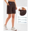 G Gradual Women’s 9″ Bermuda Long Shorts with Zipper Pockets(Brown)