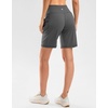 G Gradual Women’s 9″ Bermuda Long Shorts with Zipper Pockets(Charcoal)