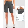 G Gradual Women’s 9″ Bermuda Long Shorts with Zipper Pockets(Charcoal)