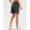 G Gradual Women’s 9″ Bermuda Long Shorts with Zipper Pockets(Dark Grey)
