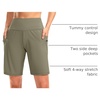 G Gradual Women’s 9″ Bermuda Long Shorts with Zipper Pockets(Dark Khaki)