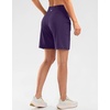 G Gradual Women’s 9″ Bermuda Long Shorts with Zipper Pockets(Dark Purple)