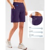 G Gradual Women’s 9″ Bermuda Long Shorts with Zipper Pockets(Dark Purple)