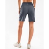 G Gradual Women’s 9″ Bermuda Long Shorts with Zipper Pockets(Dusty Blue)