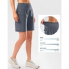 G Gradual Women’s 9″ Bermuda Long Shorts with Zipper Pockets(Dusty Blue)