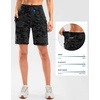 G Gradual Women’s 9″ Bermuda Long Shorts with Zipper Pockets(Grey Camo)