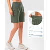 G Gradual Women’s 9″ Bermuda Long Shorts with Zipper Pockets(Grey Sage)