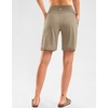 G Gradual Women’s 9″ Bermuda Long Shorts with Zipper Pockets(Khaki)