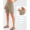 G Gradual Women’s 9″ Bermuda Long Shorts with Zipper Pockets(Khaki)