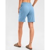 G Gradual Women’s 9″ Bermuda Long Shorts with Zipper Pockets(Light Blue)
