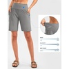 G Gradual Women’s 9″ Bermuda Long Shorts with Zipper Pockets(Light Grey)