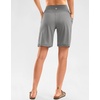 G Gradual Women’s 9″ Bermuda Long Shorts with Zipper Pockets(Light Grey)