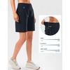 G Gradual Women’s 9″ Bermuda Long Shorts with Zipper Pockets(Navy)