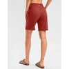 G Gradual Women’s 9″ Bermuda Long Shorts with Zipper Pockets(Savannah Red)