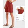 G Gradual Women’s 9″ Bermuda Long Shorts with Zipper Pockets(Savannah Red)