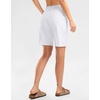 G Gradual Women’s 9″ Bermuda Long Shorts with Zipper Pockets(White)