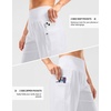 G Gradual Women’s 9″ Bermuda Long Shorts with Zipper Pockets(White)