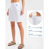G Gradual Women’s 9″ Bermuda Long Shorts with Zipper Pockets(White)