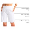G Gradual Women’s 9″ Bermuda Long Shorts with Zipper Pockets(White)