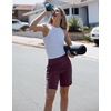 G Gradual Women’s 9″ Bermuda Long Shorts with Zipper Pockets(Wine)