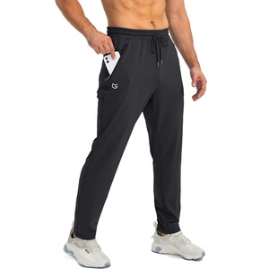 G Gradual Men’s Sweatpants with 3 Zipper Pockets Tapered Joggers for Men(Black)