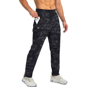 G Gradual Men’s Sweatpants with 3 Zipper Pockets Tapered Joggers for Men(Grey Camo)