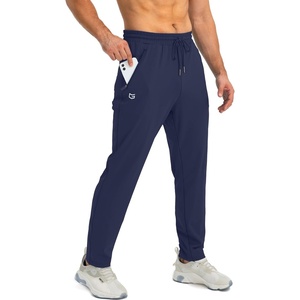 G Gradual Men’s Sweatpants with 3 Zipper Pockets Tapered Joggers for Men(Navy)