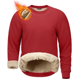 G Gradual Sherpa Lined Sweatshirts for Men Fleece Pullover(Red)