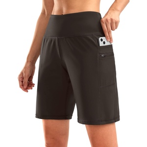 G Gradual Women’s 9″ Bermuda Long Shorts with Zipper Pockets(Brown)