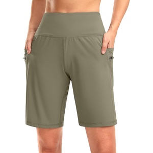 G Gradual Women’s 9″ Bermuda Long Shorts with Zipper Pockets(Dark Khaki)