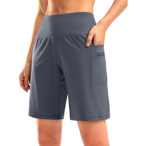 G Gradual Women’s 9″ Bermuda Long Shorts with Zipper Pockets(Dusty Blue)