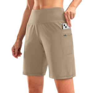 G Gradual Women’s 9″ Bermuda Long Shorts with Zipper Pockets(Khaki)