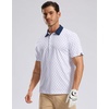 G Gradual Men’s Golf Shirt Short Sleeve Print Polo Shirts for Men(Golf Clubs White)