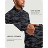 G Gradual Mens Quarter Zip Pullover Fleece with Zipper Pockets(Black Camo)