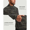 G Gradual Mens Quarter Zip Pullover Fleece with Zipper Pockets(Green Camo)