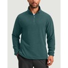 G Gradual Mens Quarter Zip Pullover Fleece with Zipper Pockets(Heather Duck Green)