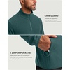 G Gradual Mens Quarter Zip Pullover Fleece with Zipper Pockets(Heather Duck Green)