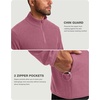 G Gradual Mens Quarter Zip Pullover Fleece with Zipper Pockets(Heather Rust Red)