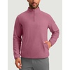 G Gradual Mens Quarter Zip Pullover Fleece with Zipper Pockets(Heather Rust Red)
