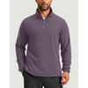 G Gradual Mens Quarter Zip Pullover Fleece with Zipper Pockets(Purple Taro)
