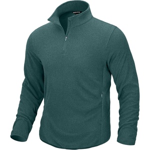 G Gradual Mens Quarter Zip Pullover Fleece with Zipper Pockets(Heather Duck Green)