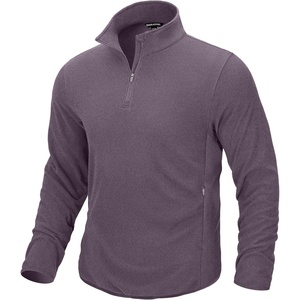 G Gradual Mens Quarter Zip Pullover Fleece with Zipper Pockets(Purple Taro)